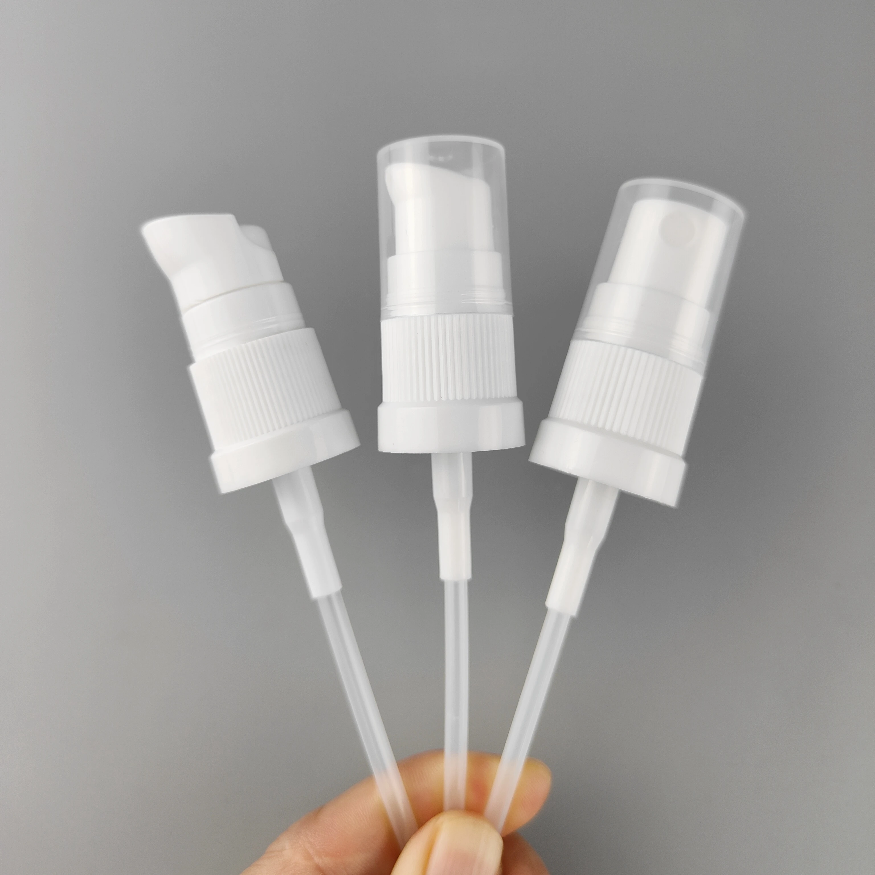 plastic spray pump 18/415 fine mist spray and treatment pump for cosmetic bottles