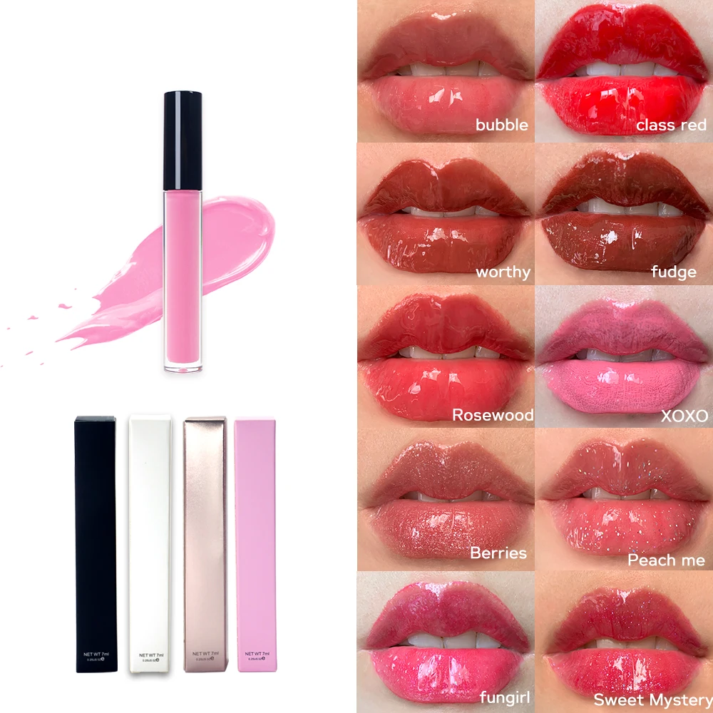 Wholesale Color Changing Lip Oil Pigmented Magic Moisturizing Flavouring Fruit Clear Vegan Shimmer Lipgloss Lip Plumper Gloss