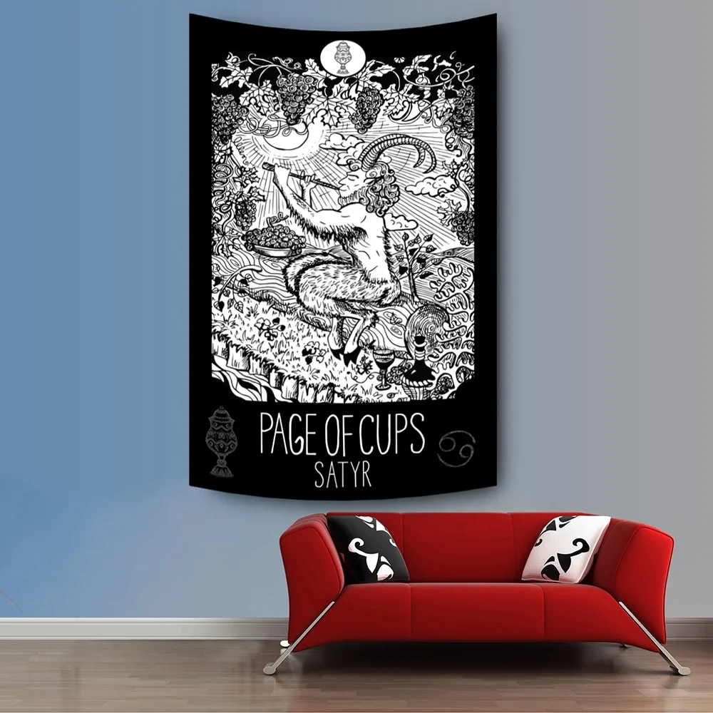 Mystical and Esoteric Symbol Black and Gold Tarot Cards Digital Printed Banner