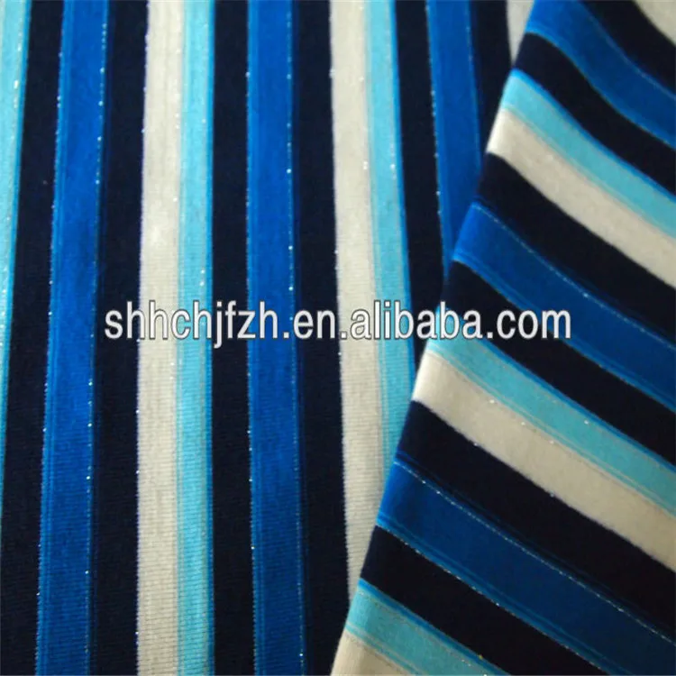 Lurex Stripe Cotton Elastane Single Jersey Fabric Metal Lurex Cotton Spandex Stripe Jersey Knit Stretch Lurex Knitted Fabric