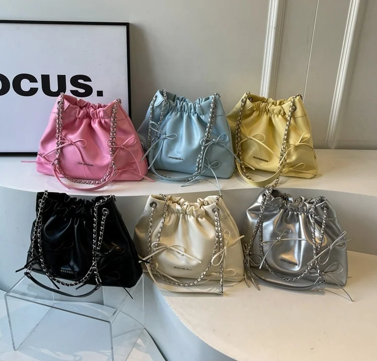 New Fashion Handbags 2024 Lady Chain Bucket Bags Lady Design Purses For Ladies