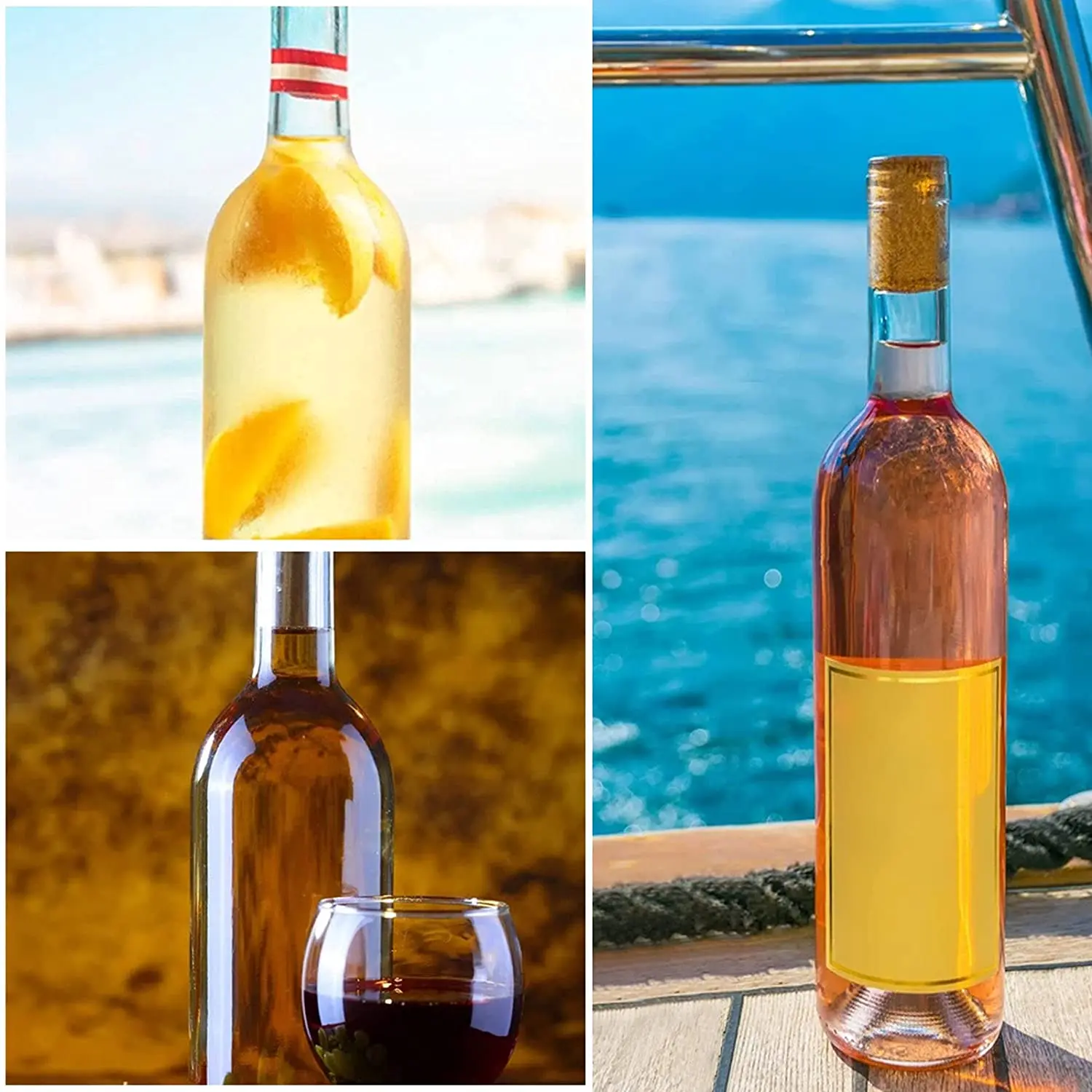 500 ml/16 oz Clear Glass Bottles With Cork Lids & Seal Shrink Capsules Caps,Home Brewing Wine & Juicing Bottles For Bordeaux Win