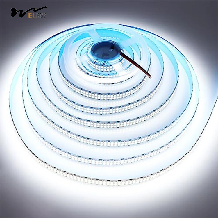 Белая теплая белая светодиодная лента 6500K двухрядная 480LED/M гибкая с DC 12V 24V регулируемая световая
