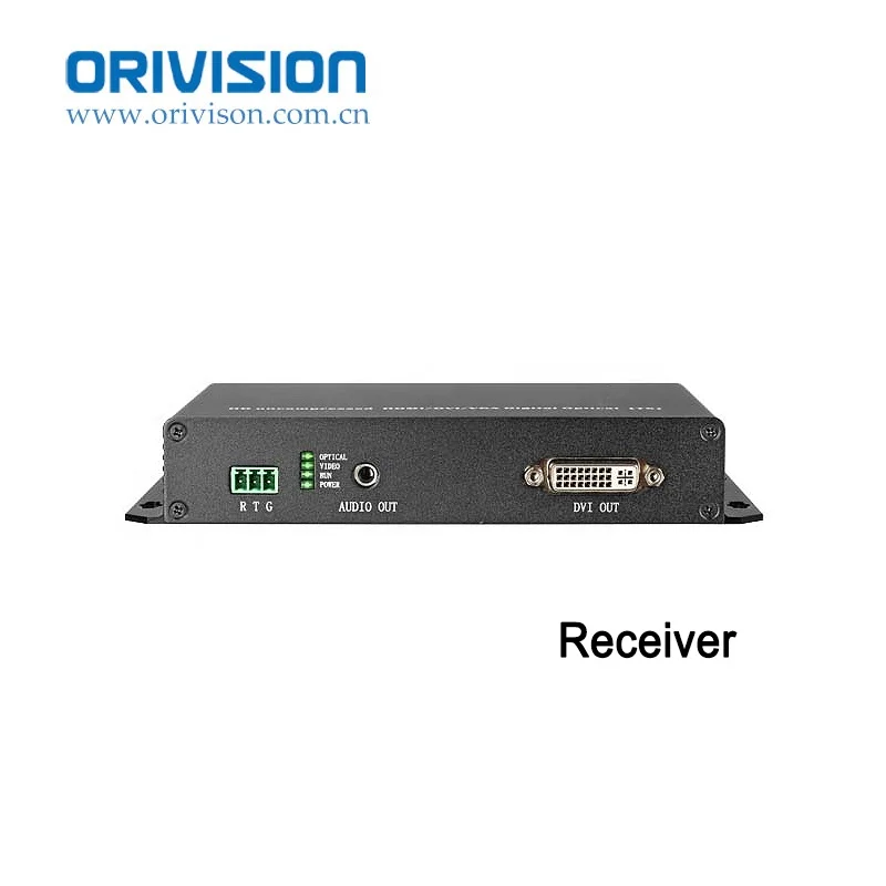 PC Signal DVI Audio to Fiber Video Converter 1080P KVM Video Extender with USB