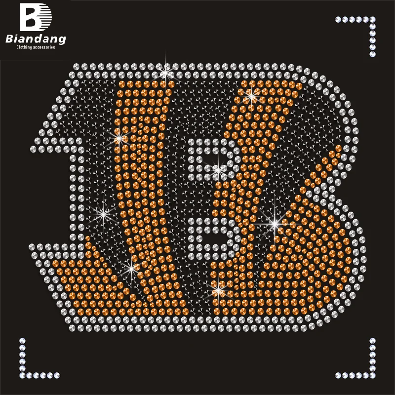 Cincinnati Bengals Wholesale Rhinestone Letter Transfers NFL Team Logo Bling Transfer for T-shirts