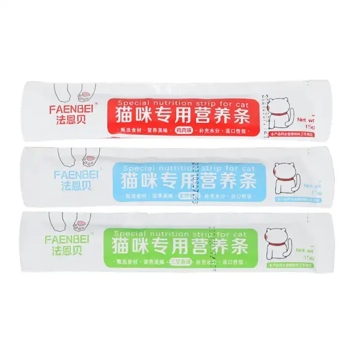 OEM&ODM Free Sample Wholesale 15g Health And Nutrition Wet Cat Food Pouch For Cat Pet Treats Snacks Food Wholesale