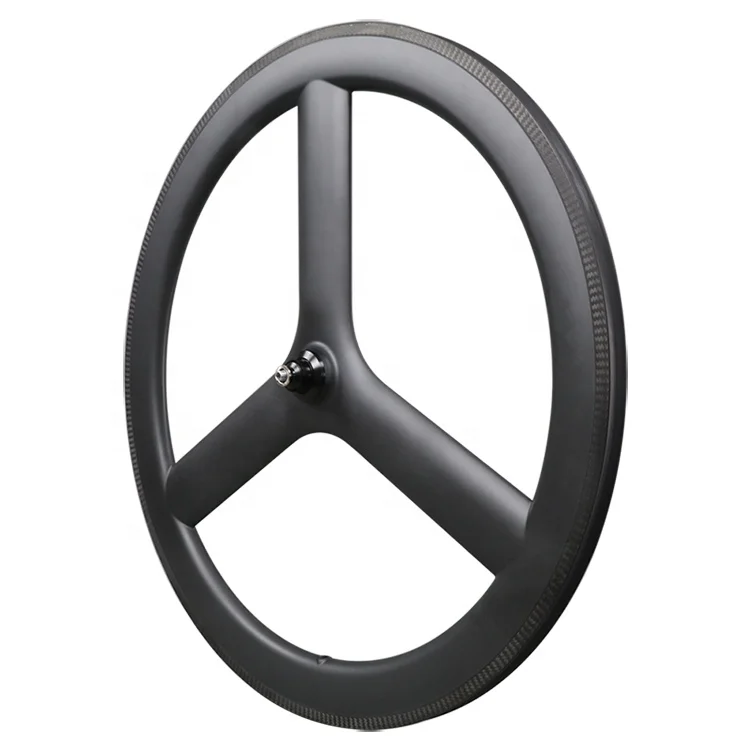 Full carbon Road wheelset 3 spokes / tri-spoke tubular wheels