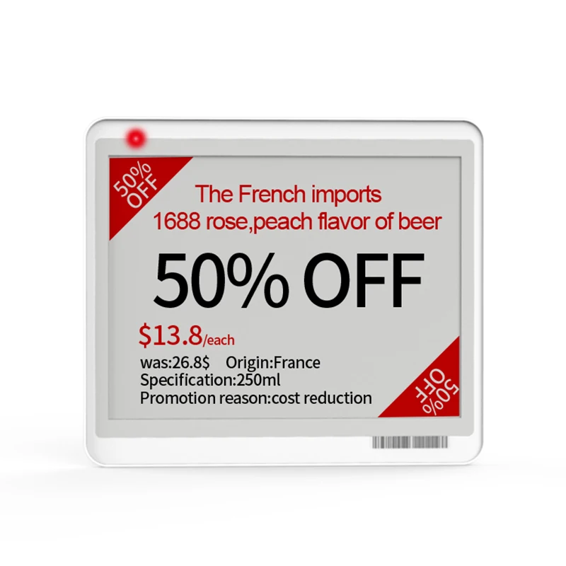 Bluetooth 5,8 дюймовый цифровой ценник для супермаркета с электронными чернилами, электронная этикетка ESL, умный ценник, этикетка с электронными чернилами