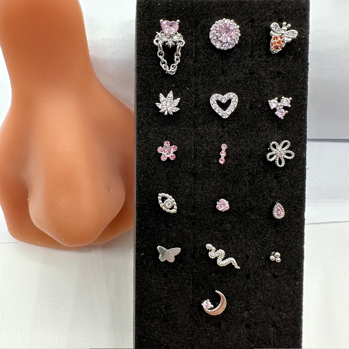 Stainless steel piercing nose studs surgical steel bar nose rings wholesale nose piercing jewelry body piercings