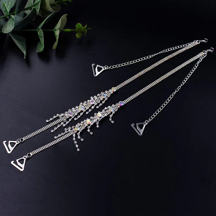 Wholesale Fashion Removable Fancy Rhinestone TasselBra Straps Decorative Rhinestones Metal Bra Straps Connector