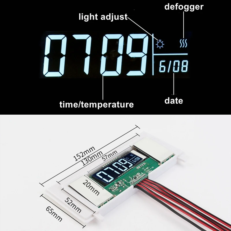 Time Date Temperature LED Light Defogger Mirror Sensor Switch 12v 24v Two Keys Smart Bathroom Mirror Touch Switch