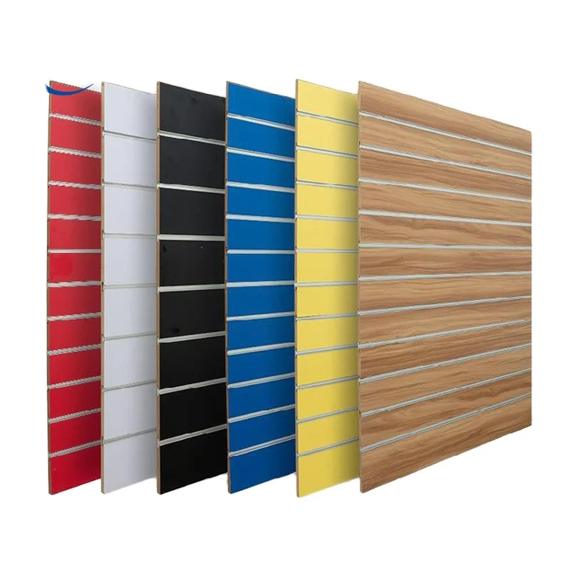 4x8 melamine laminated MDF slatwall panels with aluminum insert