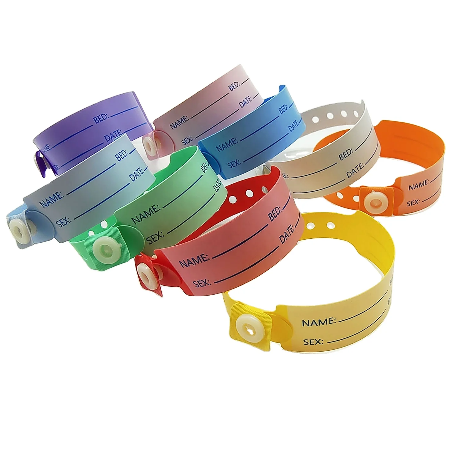 Custom Writable Plastic Vinyl Disposable Identification Medical PVC Hospital Patient ID Wristbands Bracelets