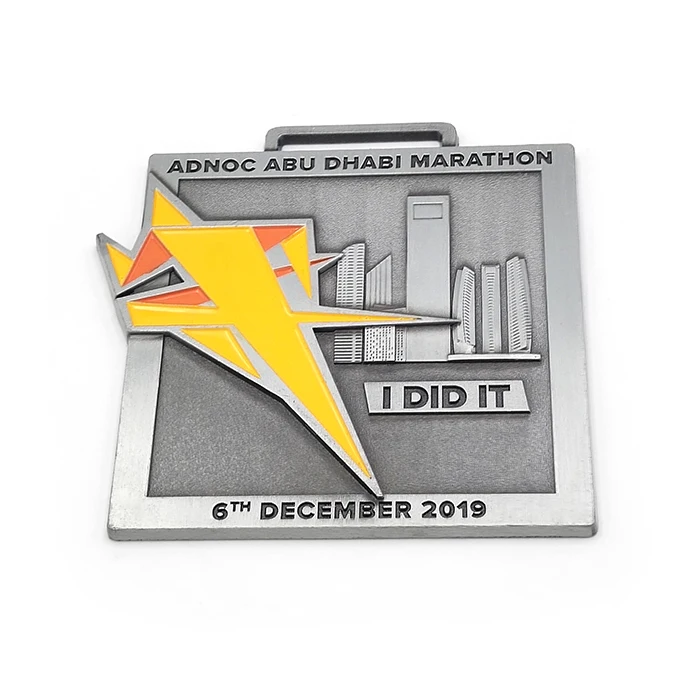 
Custom 3D metal trophy and ancient style 2021 custom medal for city surrounding race runner 