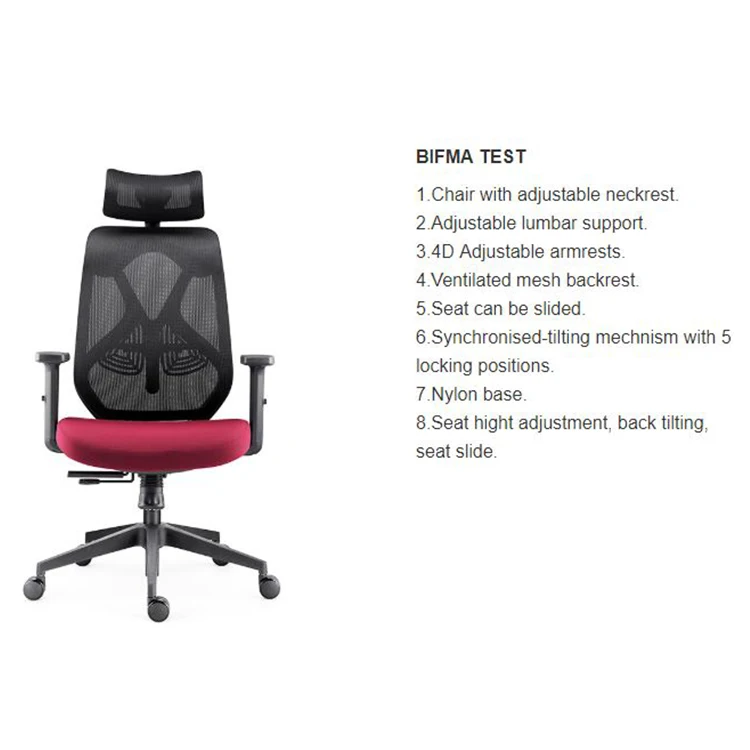 custom Professional Standard Size ergonomic high adjustable office High Back Computer executive high back mesh Office Chairs