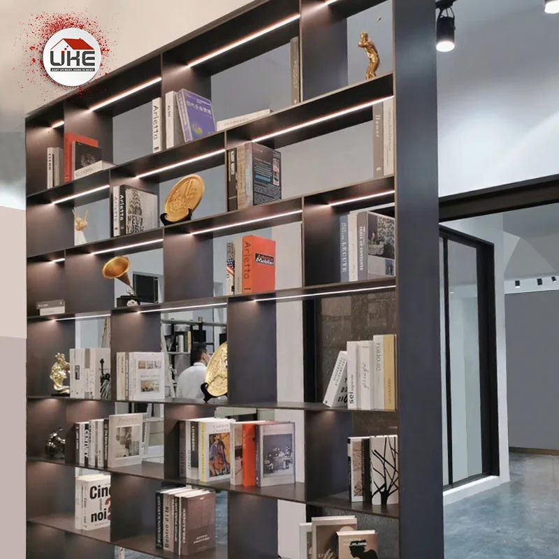 Индивидуальный дизайн, панель из алюминиевого сплава, книжная полка и система стеллажей с подсветкой