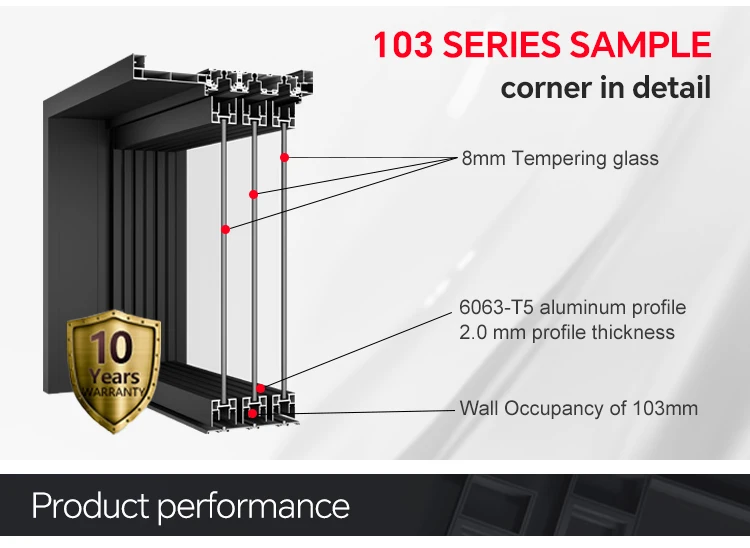 Modern design aluminum frame custom kitchen sliding door ultra-thin double-layer glass indoor sliding door with screen