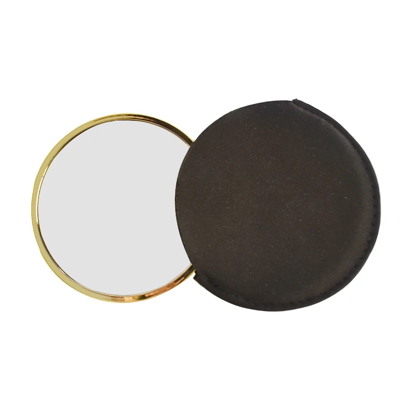 Custom Print Logo Small Vanity Mirror Cute Metal Pocket Round Mini Make Up Round Gold Mirror For Makeup