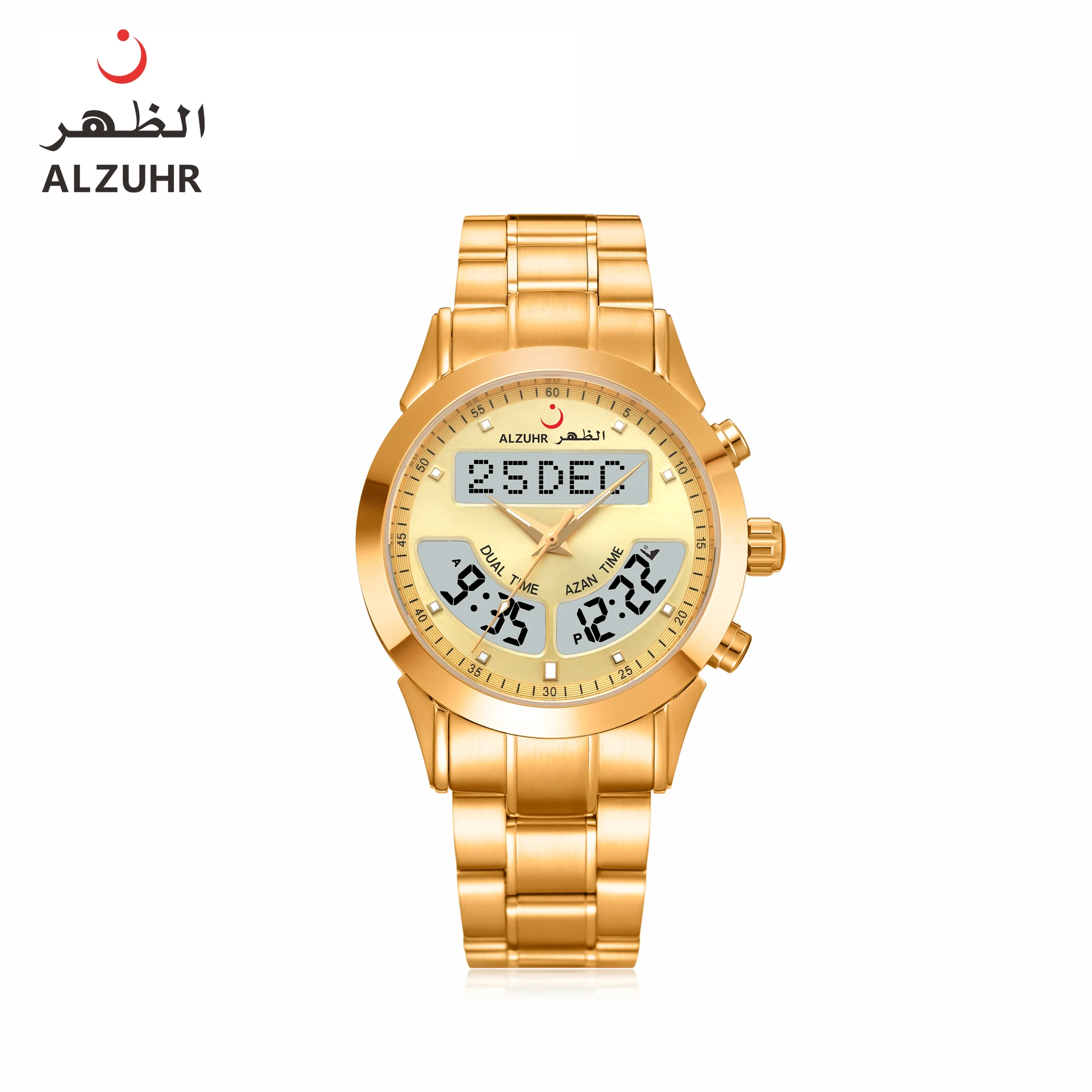 Fashion Fusion Trendy Halal Timepiece with Stylish Arabic Dial Mensa azan watch ALZUHR 602