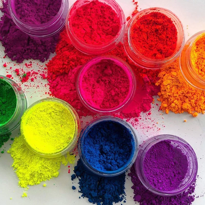 12colors Fluorescence effect Glitters Pigments Nail fluorescent Powder