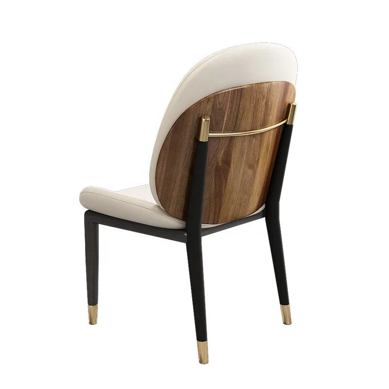 Modern classic matching dining chair ebony wood with high-quality leather exquisite luxury and elegant dining chair