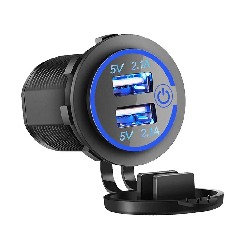 New Arrived RV USB Outlet With Touch Switch Universal 12v Dual USB Car Charger Socket 12v Car USB Charger Socket