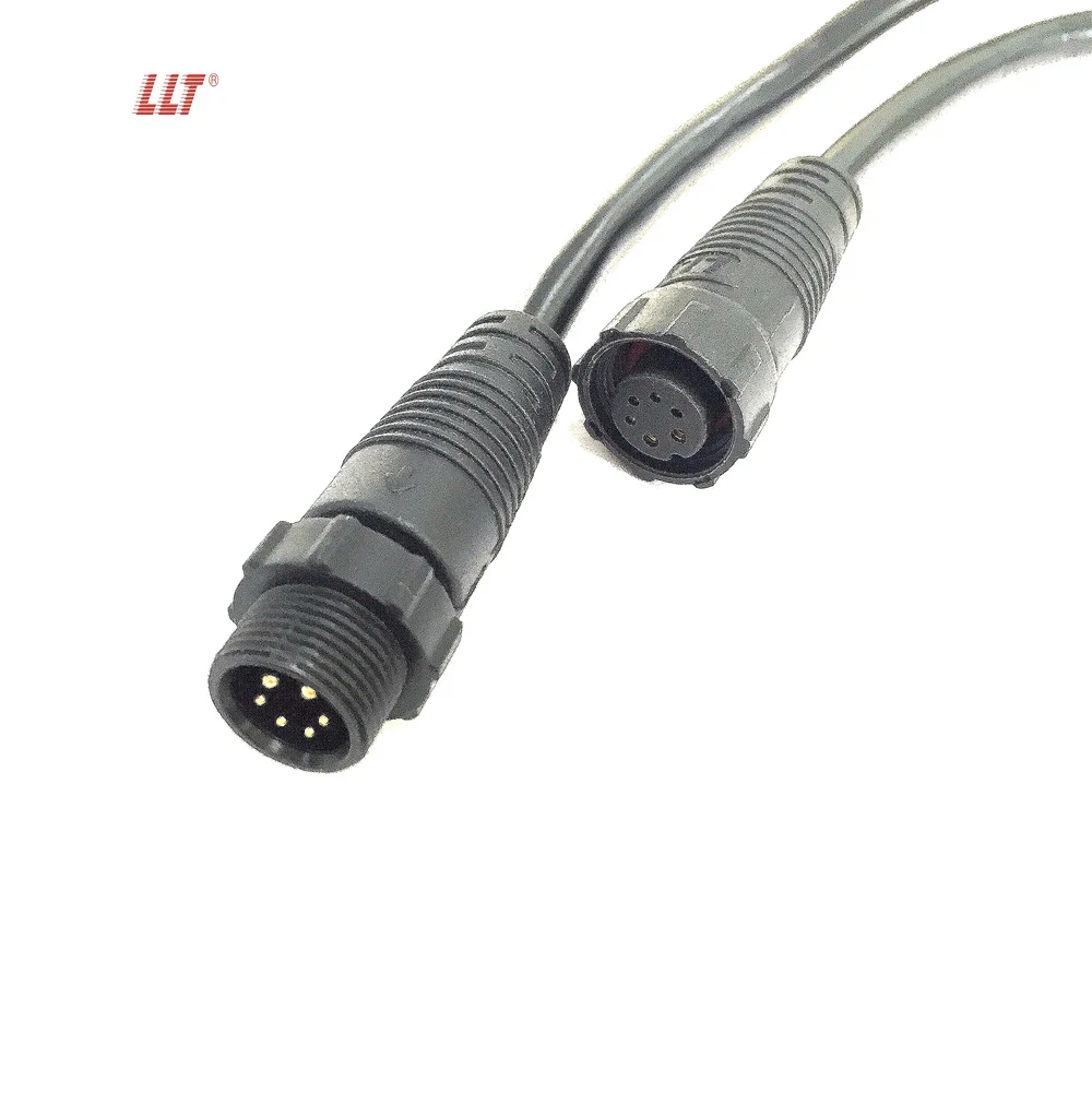 Llt светодиодный кабельный разъем 2 + 4 pin питания ip67 автомобильный водонепроницаемый коннектор для кабеля, M14 разъем