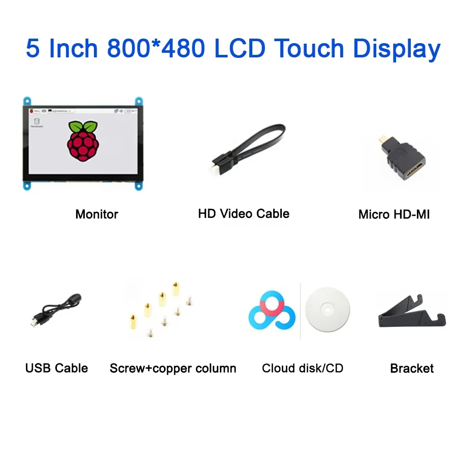 7 Inch IPS/TN 1024*600 Advertising LCD Screen Display mini PC Capacitive Touch Monitor HD Module with AIDA64 Raspberry Pi 4 3B+