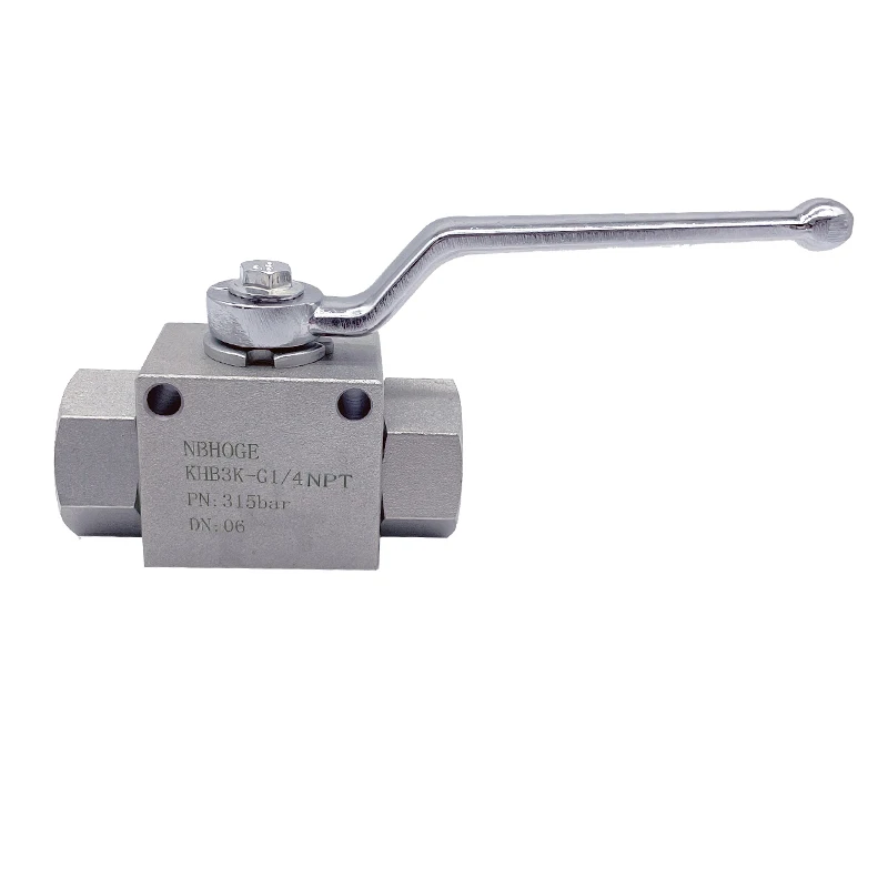 HONGGE KHB3K- 1/4NPT Stainless Steel Hydraulic Three Way Threaded High Pressure Ball Valves 1/4Inch