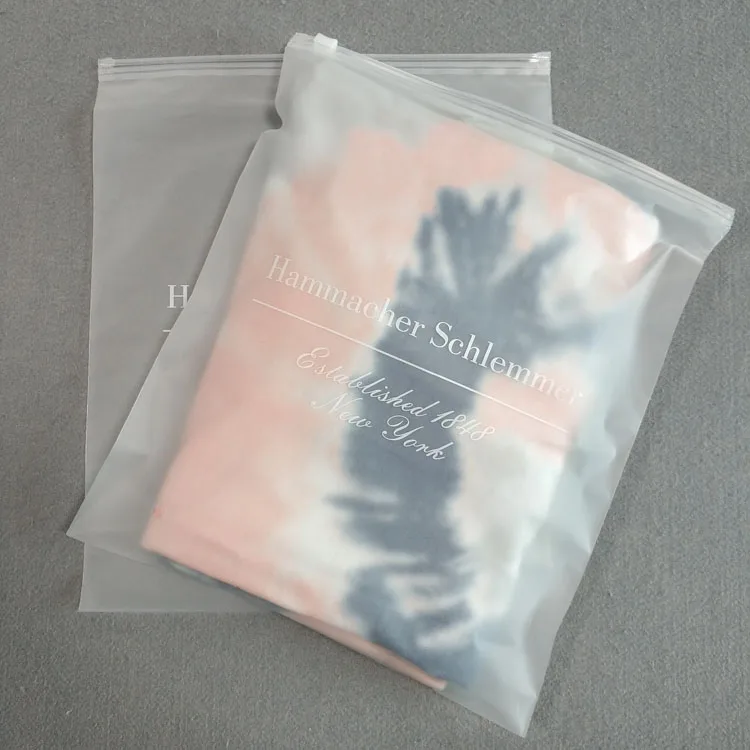 Wholesale Custom Plastic Zip Bags Matte/Frosted Zipper Bag For Clothing Plastic Bag Pouch With Ziplock