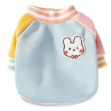 Luxury Rainbow Contrast Sweater Puppy Dog Cute Rabbit Two-legged Sweater Pet Dog Cat Clothes