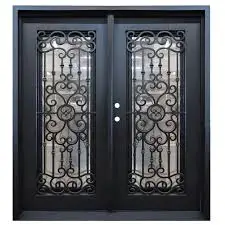 KDSBUILDING Customizable Wrought Iron Doors with Glass Inserts