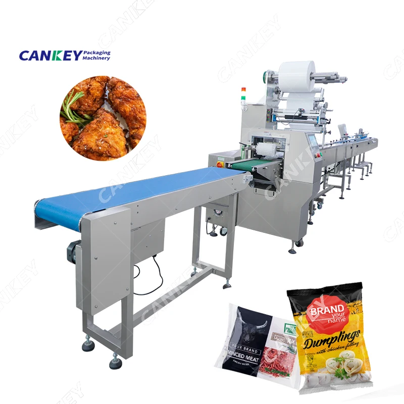 Automatic Burger Patty Fish Sausage Packaging Frozen Chicken Meat Material Packing Machine