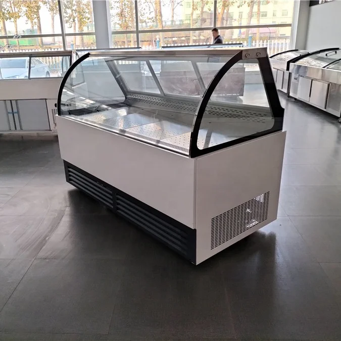 butcher shop fresh Meat display/meat freezer showcase/sausage showcase