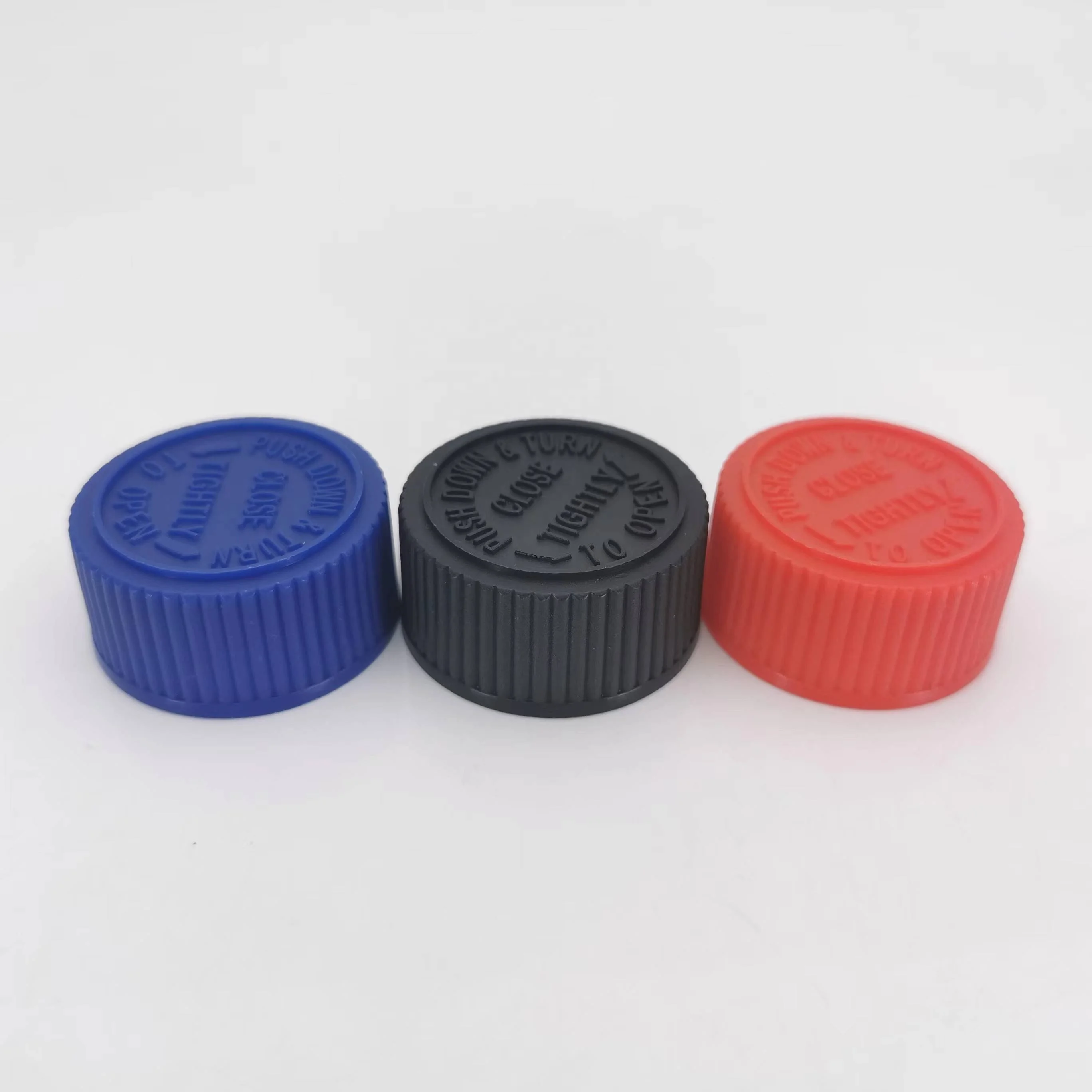 Child resistant caps 28mm double layers design press twist caps capsule bottle use screw caps