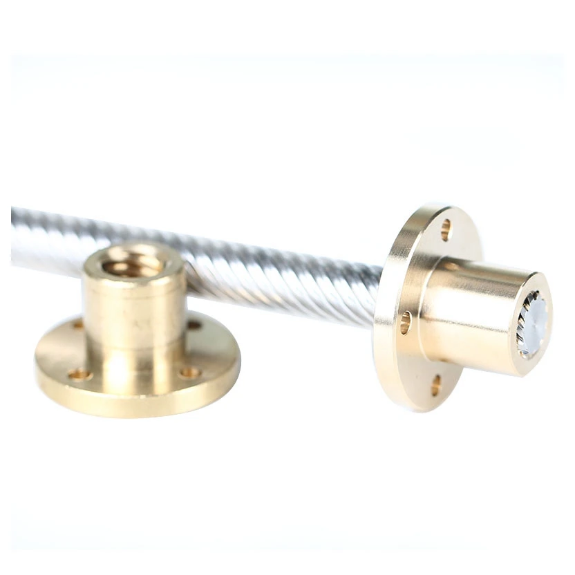 Wholesale Custom Diameter 10mm 3mm Lead 30mm Pitch 10 Starts Slivery Better Craftsmanship Trapezoidal Brass Nut