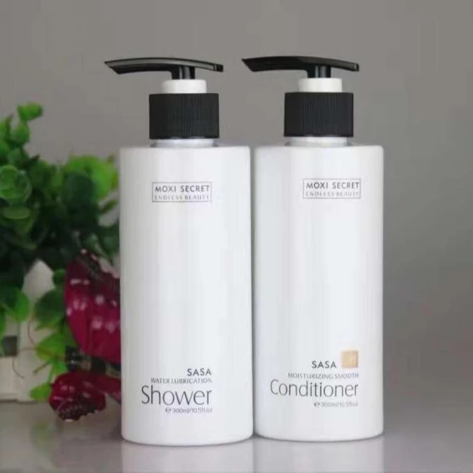 300ml 400ml 500ml custom plastic shampoo bottle with lotion pump