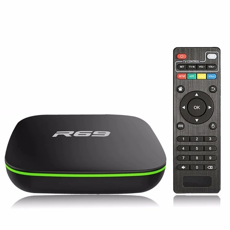 R69 Android 7.1 Smart TV Box 1+8G Quad Core  2.4GHz WiFi 4K Media Player 1080P  Support 3D movie
