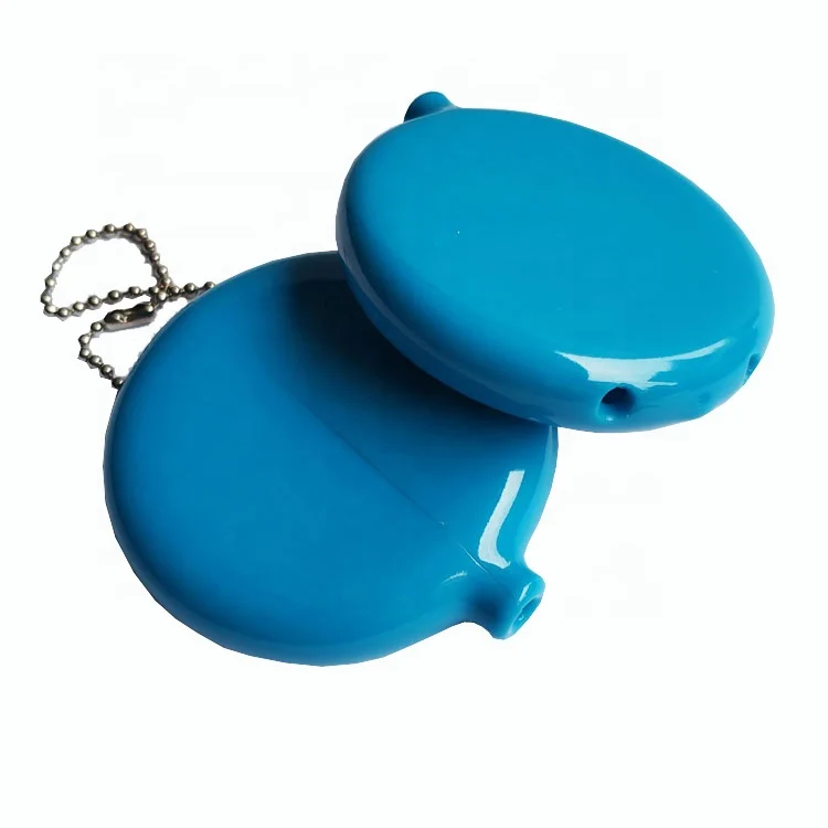 Amazon Top Seller Eco-friendly Mini Silicone Round Coin Purses Keychain Customized Logo Printed Rubber PVC Coin Case