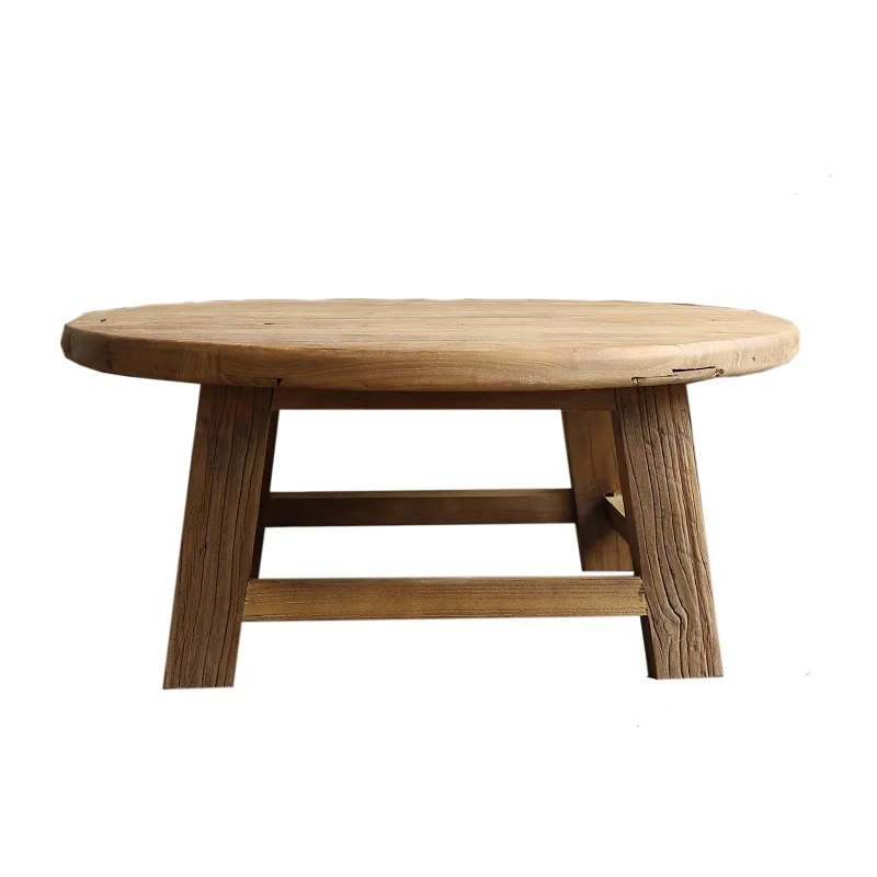Chinese Outdoor Indoor Chinese Vintage Handmade retro Recycled Wood Garden Antique Patio Seat  bar round dining coffee table