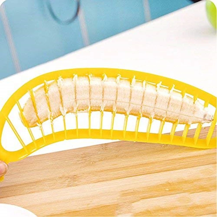 Banana Cut Gadget for Kitchen Easy Plastic Banana Slicer Cutter