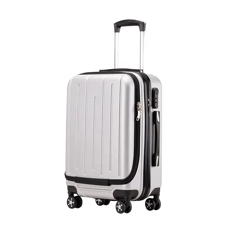 
Best selling custom ABS+PC trolley case suitcase front opening double open Luggage 