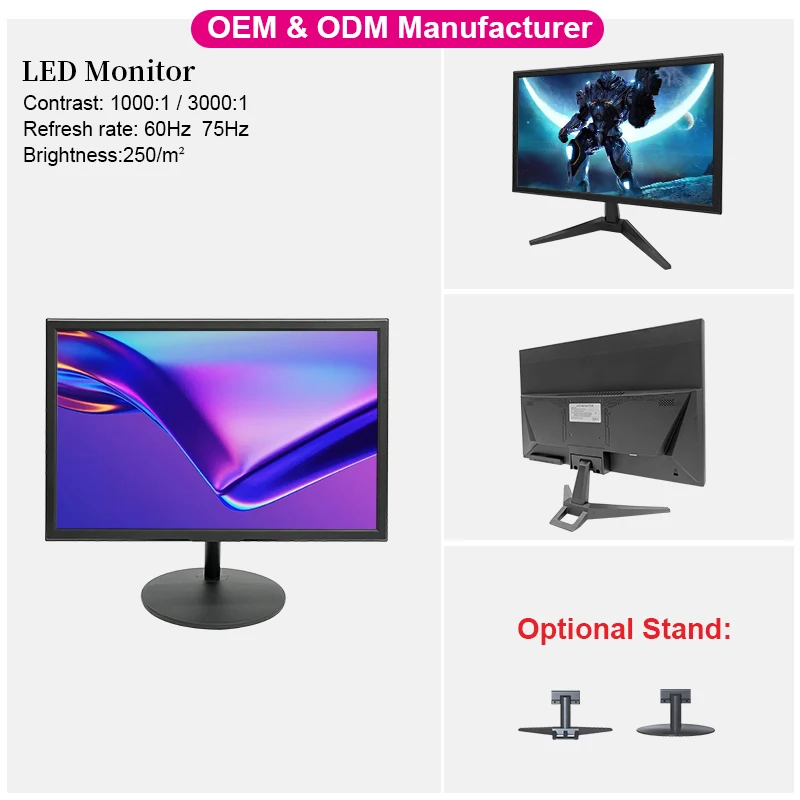 Hot sale 15-27 inches indoor led lcd display IPS screen computer VGA HDMI monitor