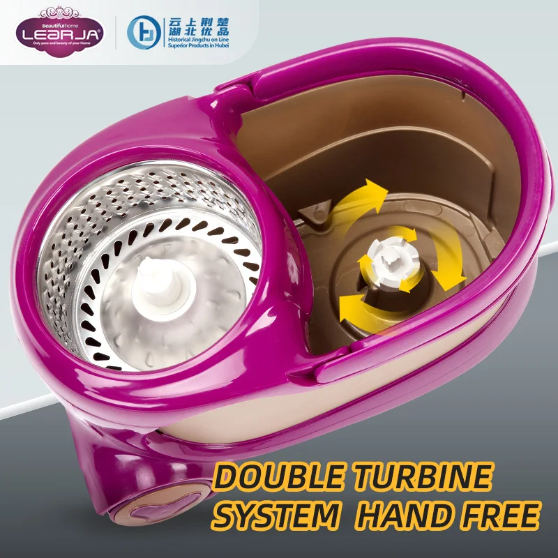 Household Spin Mops Manufacture Magic 360 Degree Lazy Mop With Stainless Steel Bucket Cleaning Floor Mop Set