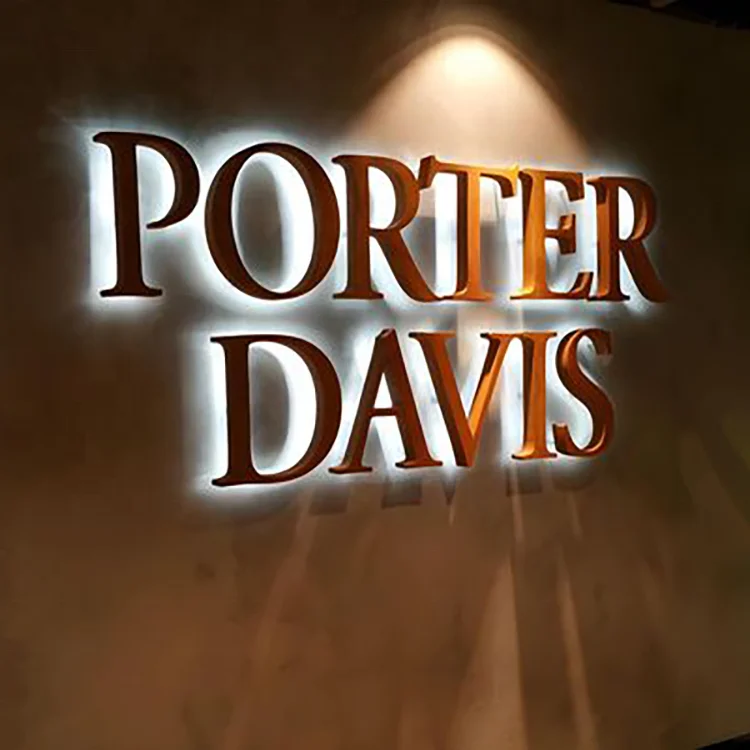 Customizable 3D Metal Channel Letter Signs Outdoor Business Name Sign with Backlit AC Power Supply Custom Metal Letters