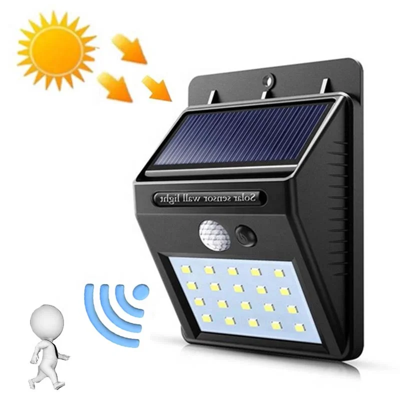 20 LED Solar Light Outdoor Solar Lamp with Motion Sensor Solar Lights Waterproof Sunlight Solar Power for Garden Decoration