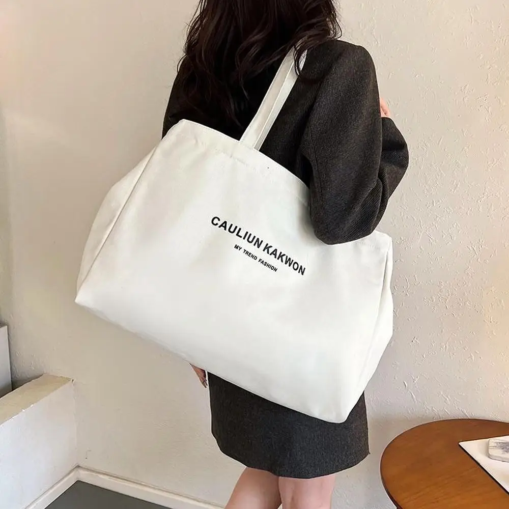 women go shopping beach play fashion multi function recycled canvas tote bags with beautiful custom pattern