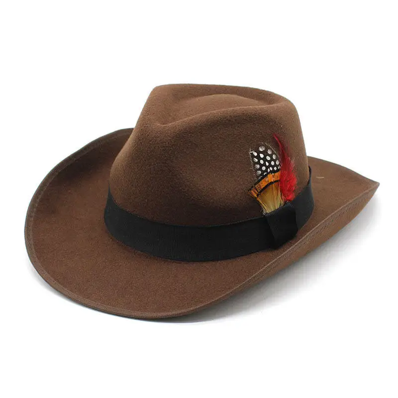 2023 new arrival binding ribbon Feather Decoration cowboy hat