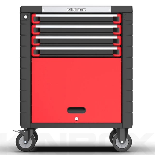 Ningbo Kinbox 4 Drawer Stainless Steel Worktop Trolley Case Tool Set for Car Workshop