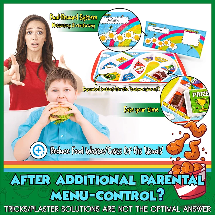 ASD Kids Toys Picky Eaters Visual Food Eating Game Plate Tray Autistic Children Bundle  Feeding Product Tool